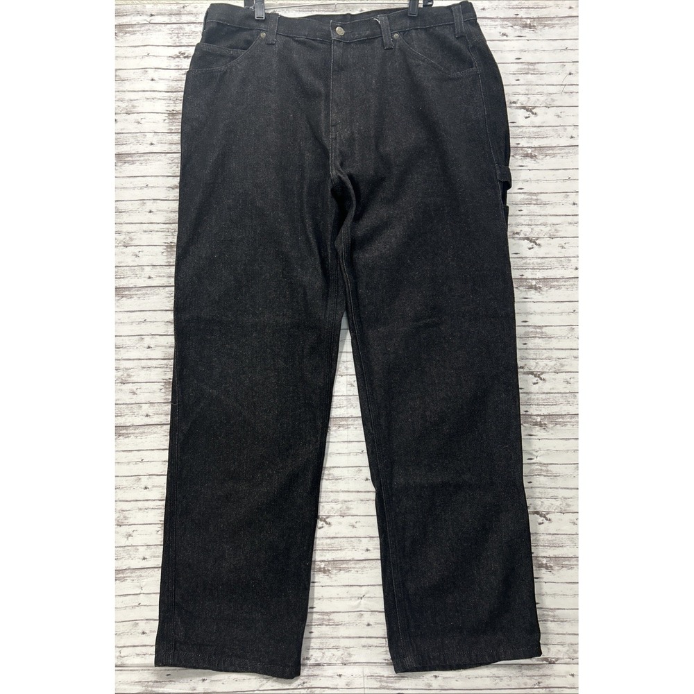 Ben Davis Carpenter Jeans Men's 38x35 Black Relaxed Straight Denim Workwear Y2K